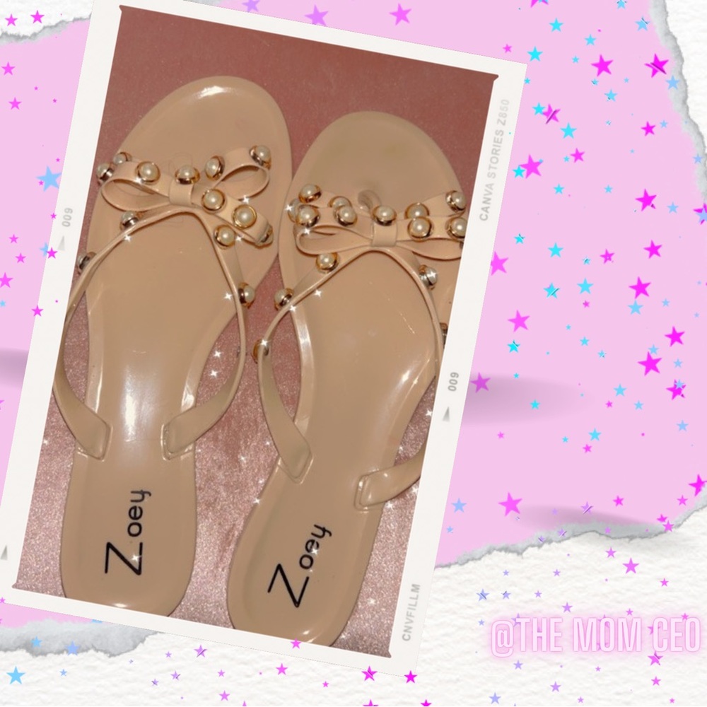 PEARL BOW SANDALS